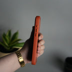 iPhone Series Matte MagSafe Case | Metallic Camera Frame Edition | Orange