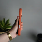 iPhone Series Matte MagSafe Case | Metallic Camera Frame Edition | Orange