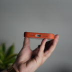 iPhone Series Matte MagSafe Case | Metallic Camera Frame Edition | Orange