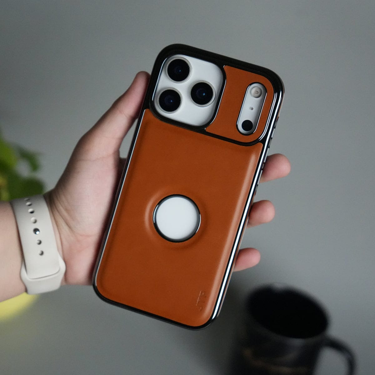iPhone 17 Pro Max JTP PU Leather Logo Cut Case Premium Finish Cover