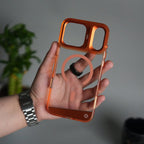 iPhone 17 Pro Max Clear MagSafe Case | Aluminum Metal Camera Frame | Shockproof Transparent Back Cover