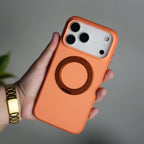 iPhone 17 Pro Max Matte Shockprof Case with Metal 360° Kickstand