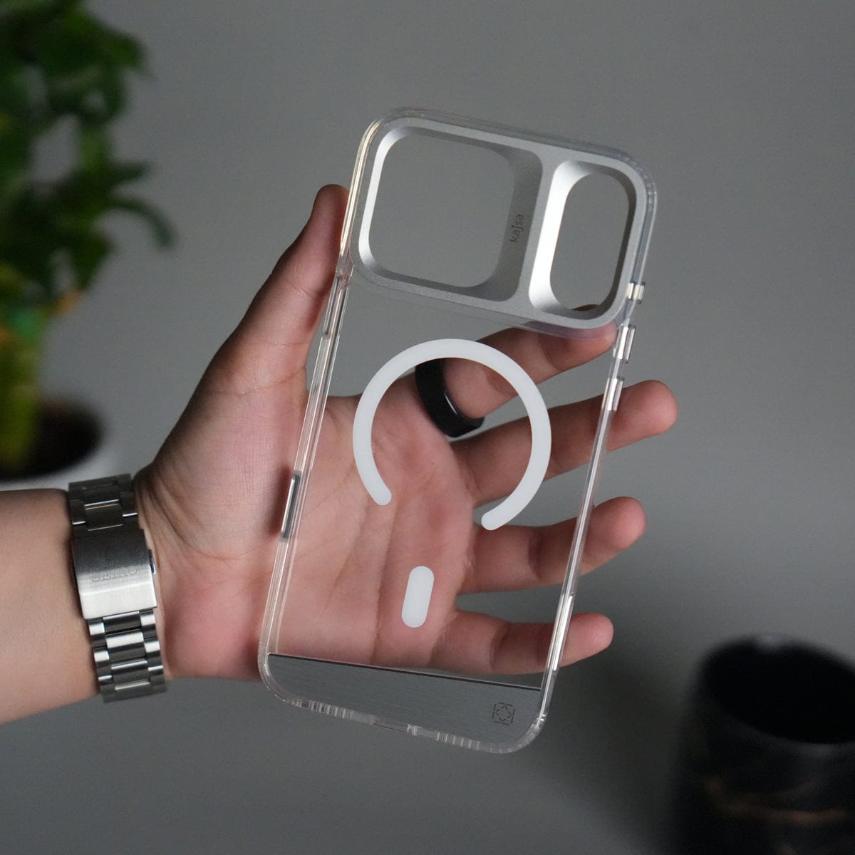 iPhone 17 Pro Max Clear MagSafe Case | Aluminum Metal Camera Frame | Shockproof Transparent Back Cover