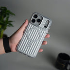 iPhone 17 Pro Max MagSafe Suitcase Design Case | Shockproof Ribbed Texture Back Cover