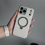 iPhone 17 Pro Max Liquid PC MagSafe Case | Soft Touch Back Cover with Metal Kickstand Ring