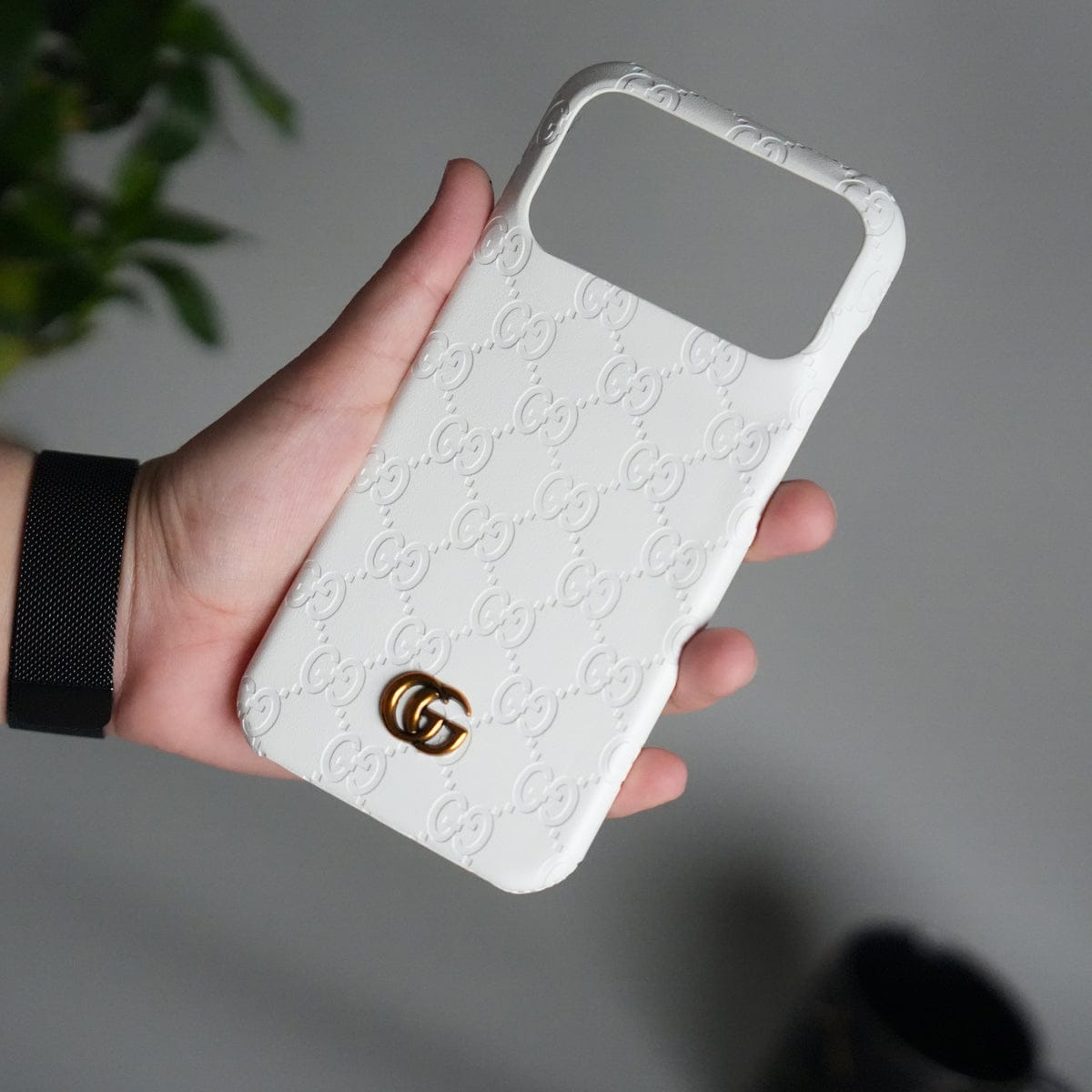 iPhone 17 Pro Max Luxury GG Fashion Leather Brand Case Cover