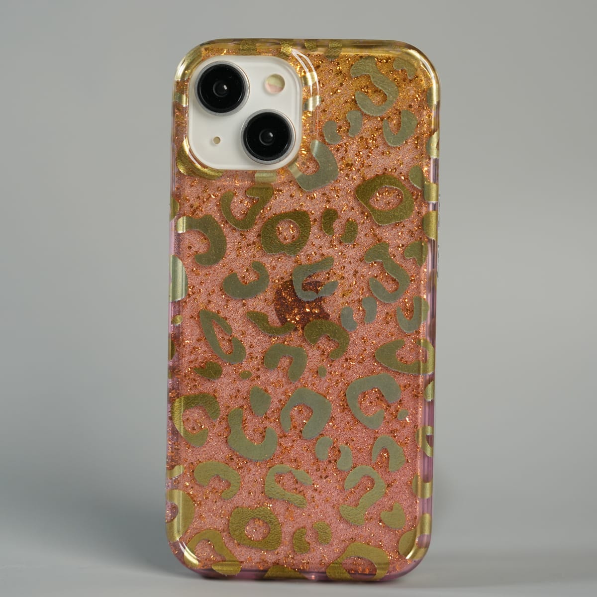 iPhone Series Luxury Gold Leopard Print Glitter Case with Glossy Finish