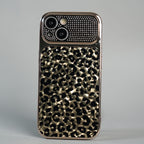 iPhone Series Luxury Leopard Crystal Case with Rhinestone Camera Frame & Glossy Finish