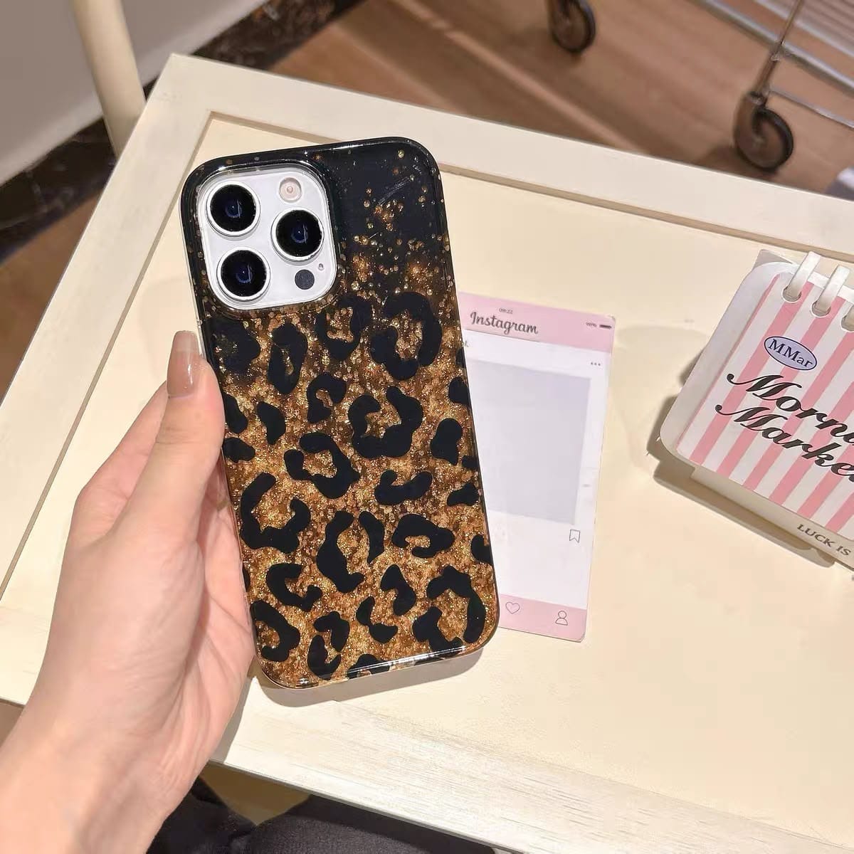 Glitter Leopard Print Case for iPhone | Sparkle TPU Protective Cover