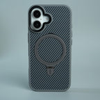 iPhone Series Premium Carbon-Texture Ring Stand Flip Case | Metal Kickstand | Slim & Protective Cover