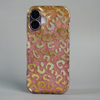 iPhone Series Luxury Gold Leopard Print Glitter Case with Glossy Finish