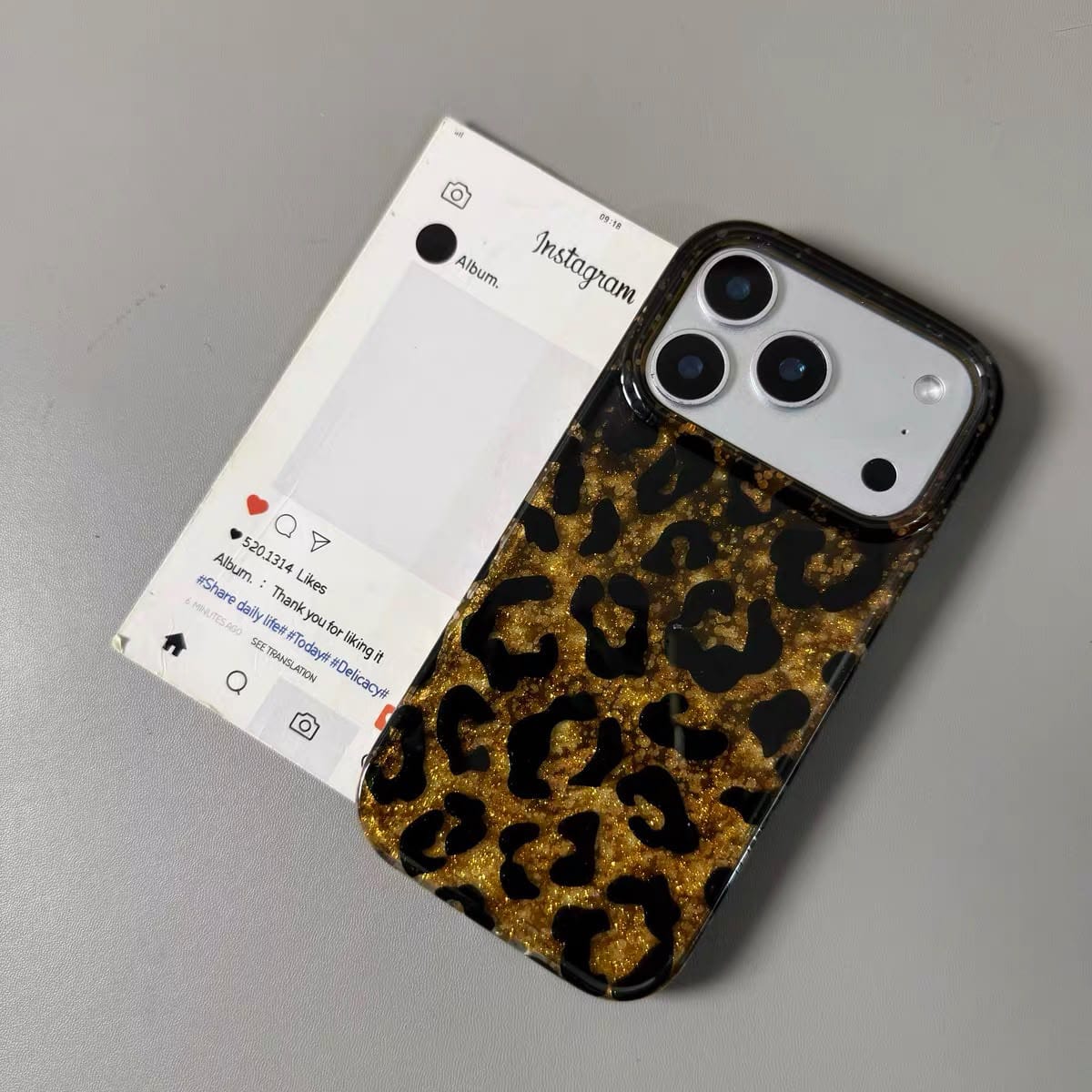 Glitter Leopard Print Case for iPhone | Sparkle TPU Protective Cover