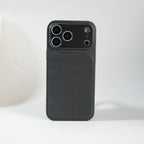 iPhone Series PU Leather Texture Case | Silicone Frame & Metal Camera Guard