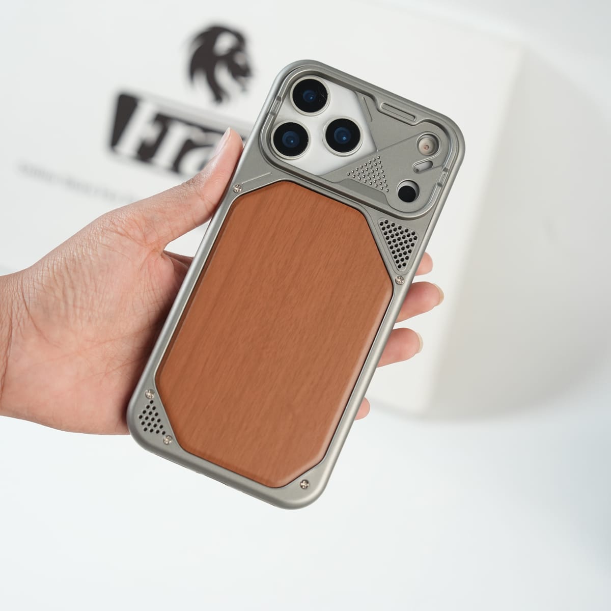 iPhone Series Premium Wood Texture PVC MagSafe Protective Case