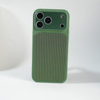 iPhone Series PU Leather Texture Case | Silicone Frame & Metal Camera Guard
