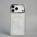 iPhone Series Premium Pearl Bow Crystal Border Shimmer Case