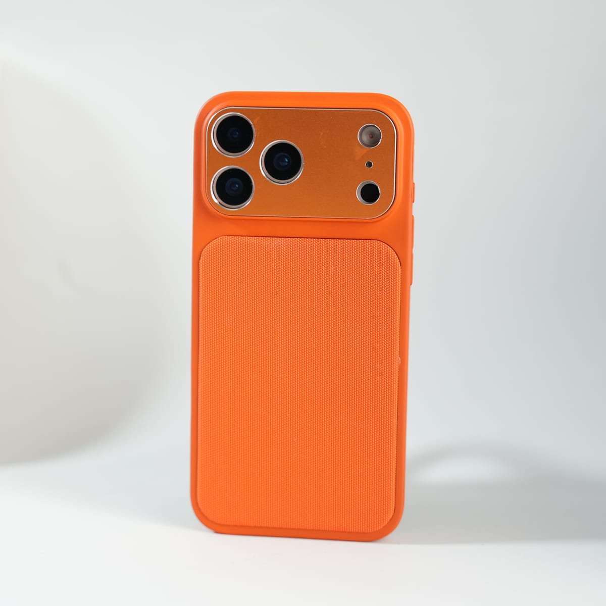 iPhone Series PU Leather Texture Case | Silicone Frame & Metal Camera Guard