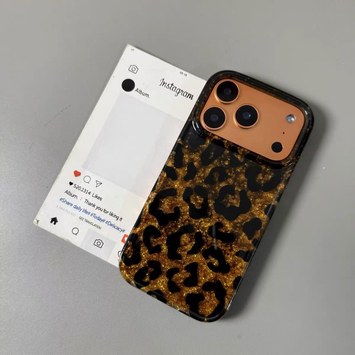 Glitter Leopard Print Case for iPhone | Sparkle TPU Protective Cover