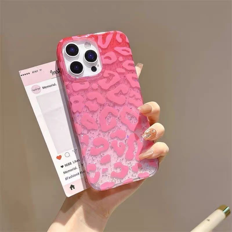 Glitter Leopard Print Case for iPhone | Sparkle TPU Protective Cover