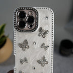 iPhone Elegant Butterfly Charm Case | Premium Pearl Finish Designer Cover