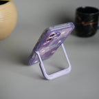 iPhone Series Beautiful Purple Glossy Floral With Kickstand Case Cover