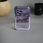 iPhone Series Beautiful Purple Glossy Floral With Kickstand Case Cover