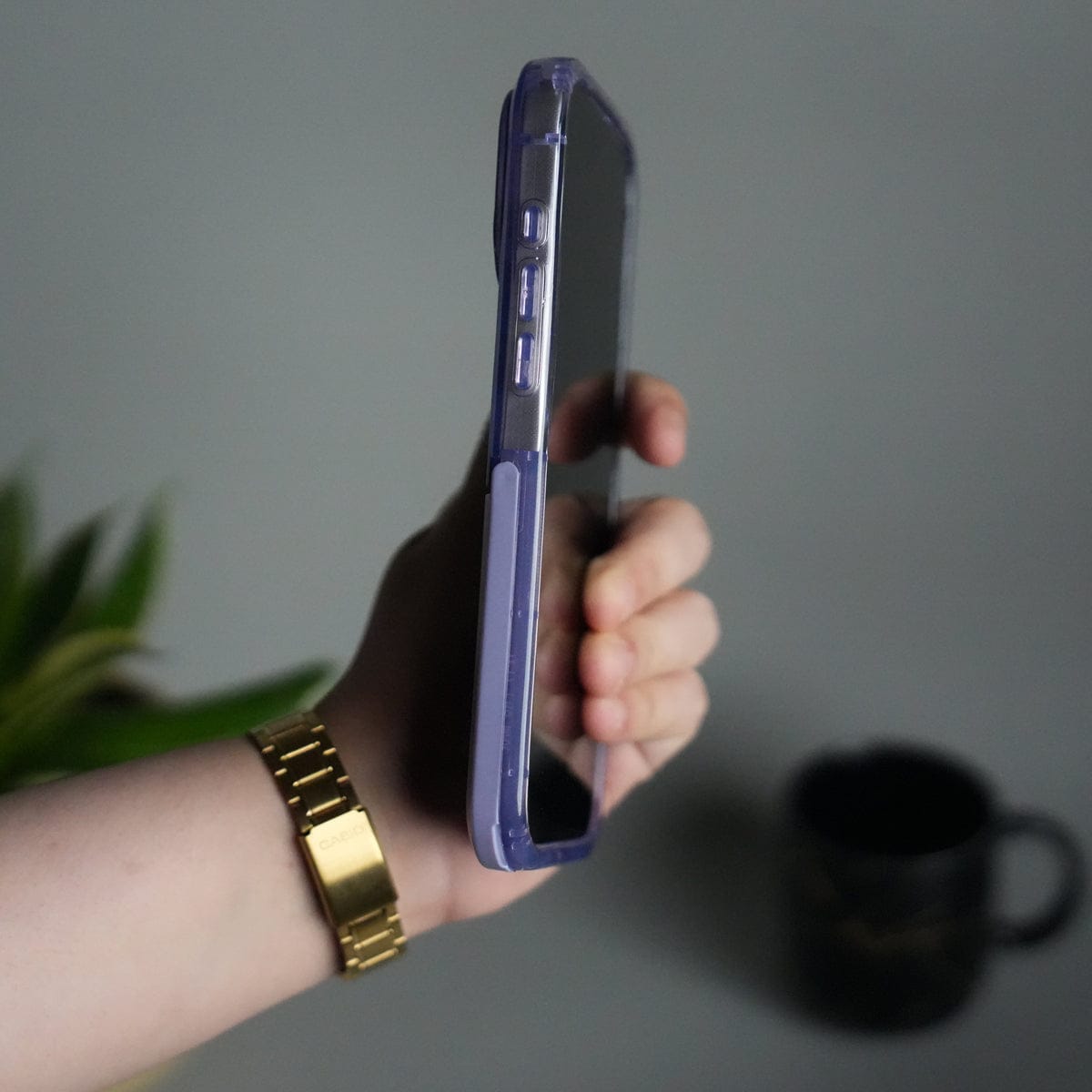 iPhone Series Beautiful Purple Glossy Floral With Kickstand Case Cover