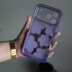 iPhone Series Beautiful Purple Glossy Floral With Kickstand Case Cover