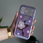 iPhone Series Beautiful Purple Glossy Floral With Kickstand Case Cover