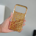 iPhone Series Luxury Gold Leopard Print Glitter Case with Glossy Finish