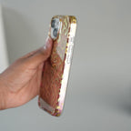 iPhone Series Luxury Gold Leopard Print Glitter Case with Glossy Finish