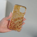 iPhone Series Luxury Gold Leopard Print Glitter Case with Glossy Finish