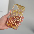 iPhone Series Luxury Gold Leopard Print Glitter Case with Glossy Finish