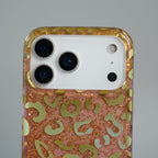 iPhone Series Luxury Gold Leopard Print Glitter Case with Glossy Finish