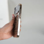 iPhone Series Luxury Leopard Crystal Case with Rhinestone Camera Frame & Glossy Finish