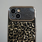 iPhone Series Luxury Leopard Crystal Case with Rhinestone Camera Frame & Glossy Finish