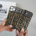 iPhone Series Luxury Leopard Crystal Case with Rhinestone Camera Frame & Glossy Finish