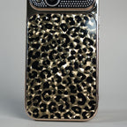 iPhone Series Luxury Leopard Crystal Case with Rhinestone Camera Frame & Glossy Finish