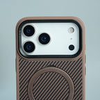 iPhone Series Premium Carbon-Texture Ring Stand Flip Case | Metal Kickstand | Slim & Protective Cover