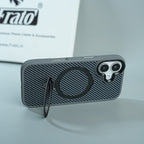 iPhone Series Premium Carbon-Texture Ring Stand Flip Case | Metal Kickstand | Slim & Protective Cover