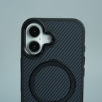 iPhone Series Premium Carbon-Texture Ring Stand Flip Case | Metal Kickstand | Slim & Protective Cover