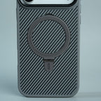 iPhone Series Premium Carbon-Texture Ring Stand Flip Case | Metal Kickstand | Slim & Protective Cover