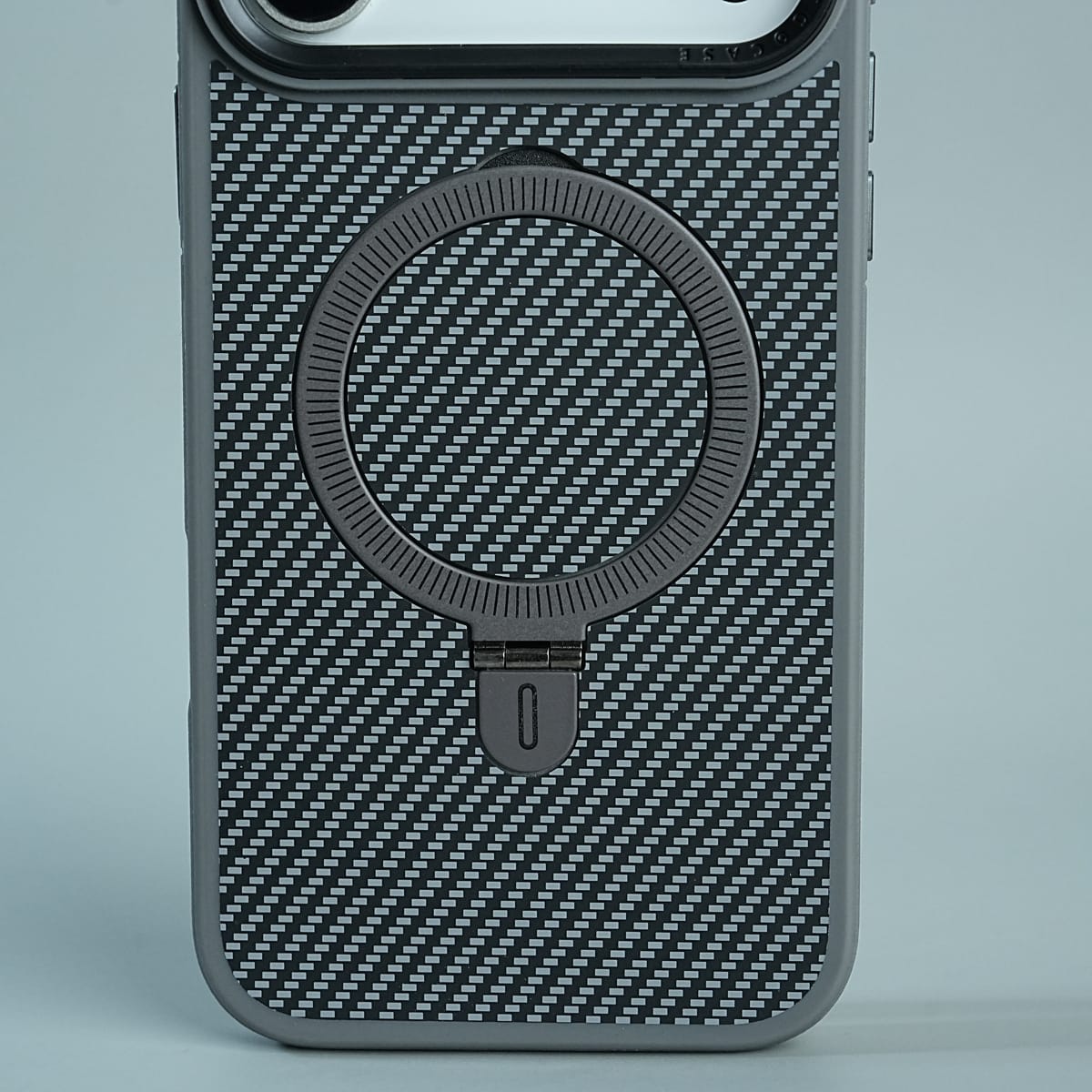 iPhone Series Premium Carbon-Texture Ring Stand Flip Case | Metal Kickstand | Slim & Protective Cover