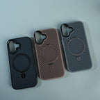 iPhone Series Premium Carbon-Texture Ring Stand Flip Case | Metal Kickstand | Slim & Protective Cover