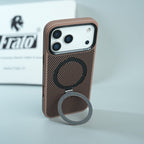iPhone Series Premium Carbon-Texture Ring Stand Flip Case | Metal Kickstand | Slim & Protective Cover