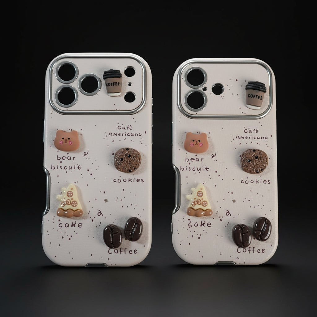 iPhone Series Premium Cute Café 3D Charm Protective Case