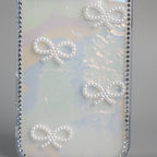 iPhone Series Premium Pearl Bow Crystal Border Shimmer Case