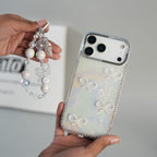 iPhone Series Premium Pearl Bow Crystal Border Shimmer Case