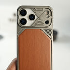 iPhone Series Premium Wood Texture PVC MagSafe Protective Case