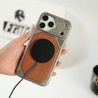 iPhone Series Premium Wood Texture PVC MagSafe Protective Case